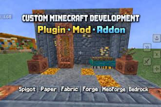 develop custom minecraft plugin, addon and mod