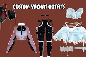 create vrchat assets, vrchat clothing, vrchat outfits, vr character, accessories