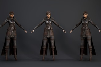sculpt3d game character,custom avatar model,uv mapping,ue 5,VR ready characters