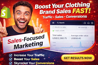 clothing brand marketing, shopify store promotion, clothing brand sales manager