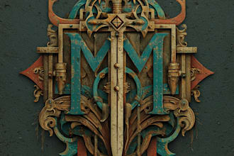design a medieval vintage, fantasy, rpg gaming logo