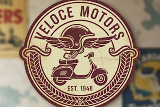 design a classic vintage scooter logo