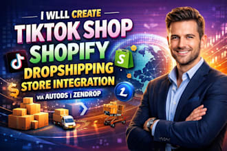 create tiktok shop shopify drosphipping store integration via autods zendrop