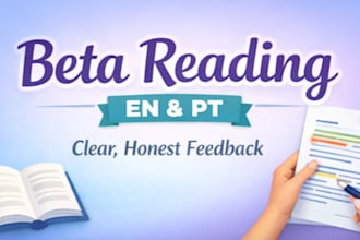 romance and fanfiction beta reading english and portuguese