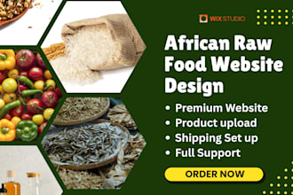 design a wix studio website for your african raw food store, food website on wix