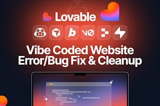 fix vibe code errors, bugs and cleanup lovable, copilot, v0, replit, websites