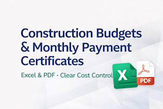 prepare construction budgets and monthly payment certificates