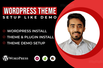install your wordpress theme and setup like demo
