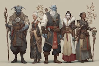 design character fantasy illustration for party