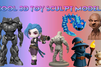 design high quality 3d toy models for 3d printing games