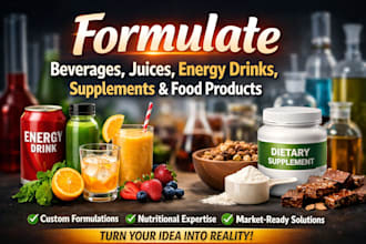 formulate beverages, juices, energy drinks, supplements, and food products