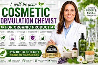 be your cosmetic formulation chemist for organic product