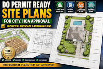 do permit ready site plans for city, hoa approval, including landscape, framing,