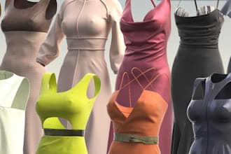 3d fashion designs, male and female dress pack for second life
