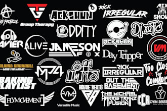 design dj music, edm, rap hip hop, typography, artist logo