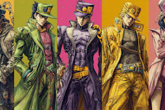 create a custom jojo bizarre adventure inspired artwork