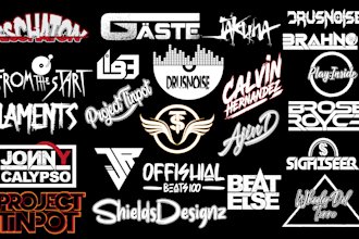 design dj music, edm, rap hip hop, typography, artist logo
