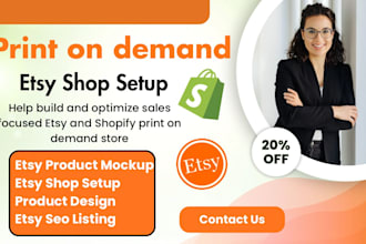 setup etsy shop etsy print on demand etsy store etsy seo listing