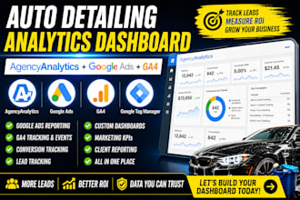 setup agency analytics dashboard, ga4 and google ads for auto detailing