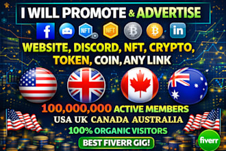 promote and advertise your website, discord, nft, crypto, token, coin, any link