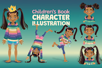 illustrate a charming custom childrens book character for your storybook