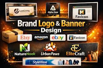 design your brand logo and banner for etsy amazon ebay favicon