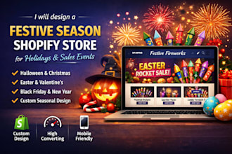 build a custom seasonal shopify store for halloween, christmas, easter and sales