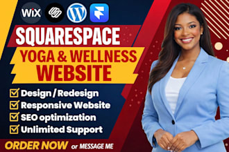 build a squarespace booking website, yoga or wellness website to drive leads