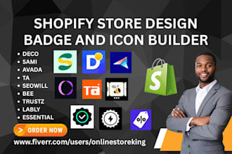 setup shopify badge and icon bee trustz lably essential deco sami avada seowill