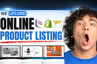 our team we uploads products in woocommerce, wix and shopify store