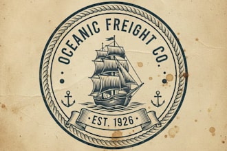 design a reliable vintage shipping logo