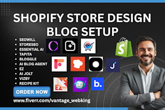 setup shopify blog seowill store essential ai tapita bloggle ai agent ez ai jolt