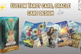 design custom tarot card, oracle card, arcana playing card, zodiac card deck