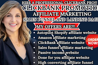 build clickbank affiliate marketing sales funnel and landing page