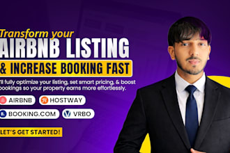 create and optimize listings on airbnb booking com or any platform