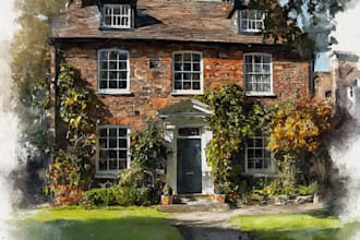 paint a custom watercolor house portrait of your home