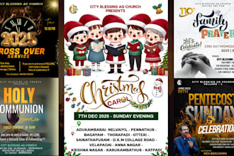create creative church posters, flyers in tamil and english