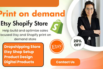 do shopify etsy dropshipping store and etsy digital product