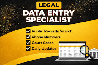 do public records search and legal data entry for attorneys
