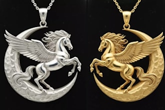 sculpt 3d jewelry model, pendant, ring, 3d animal jewelry model for 3d printing