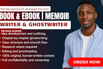 write book, ebook and memoir on any niche of your choice for amazon KDP