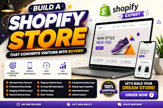 design shopify store website, ecommerce website and shopify redesign