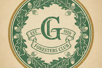 design a timeless vintage green circle logo