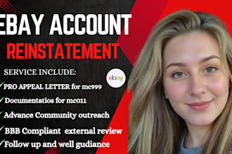 do ebay account reinstatement suspension appeal reopen, remove vero mc011 mc999
