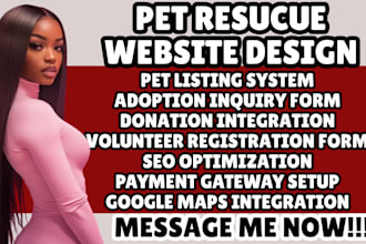 design pet rescue website animal rescue website dog rescue site cat rescue site