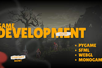 develop interactive 2d 3d webgl game, libgdx, sfml, monogame, pygame
