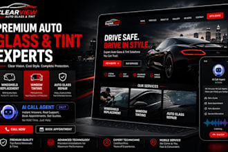 build auto repair website windshield website car tint website with ai call agent
