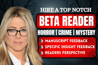 beta read manuscript critique for sci fiction, horror and mystery novels