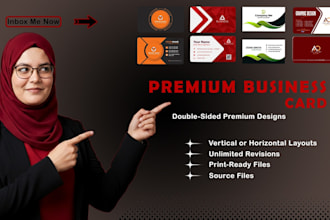 design a modern double sided business card for your brand