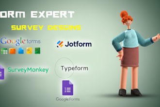 design jotform, typeform, google forms with logic automation